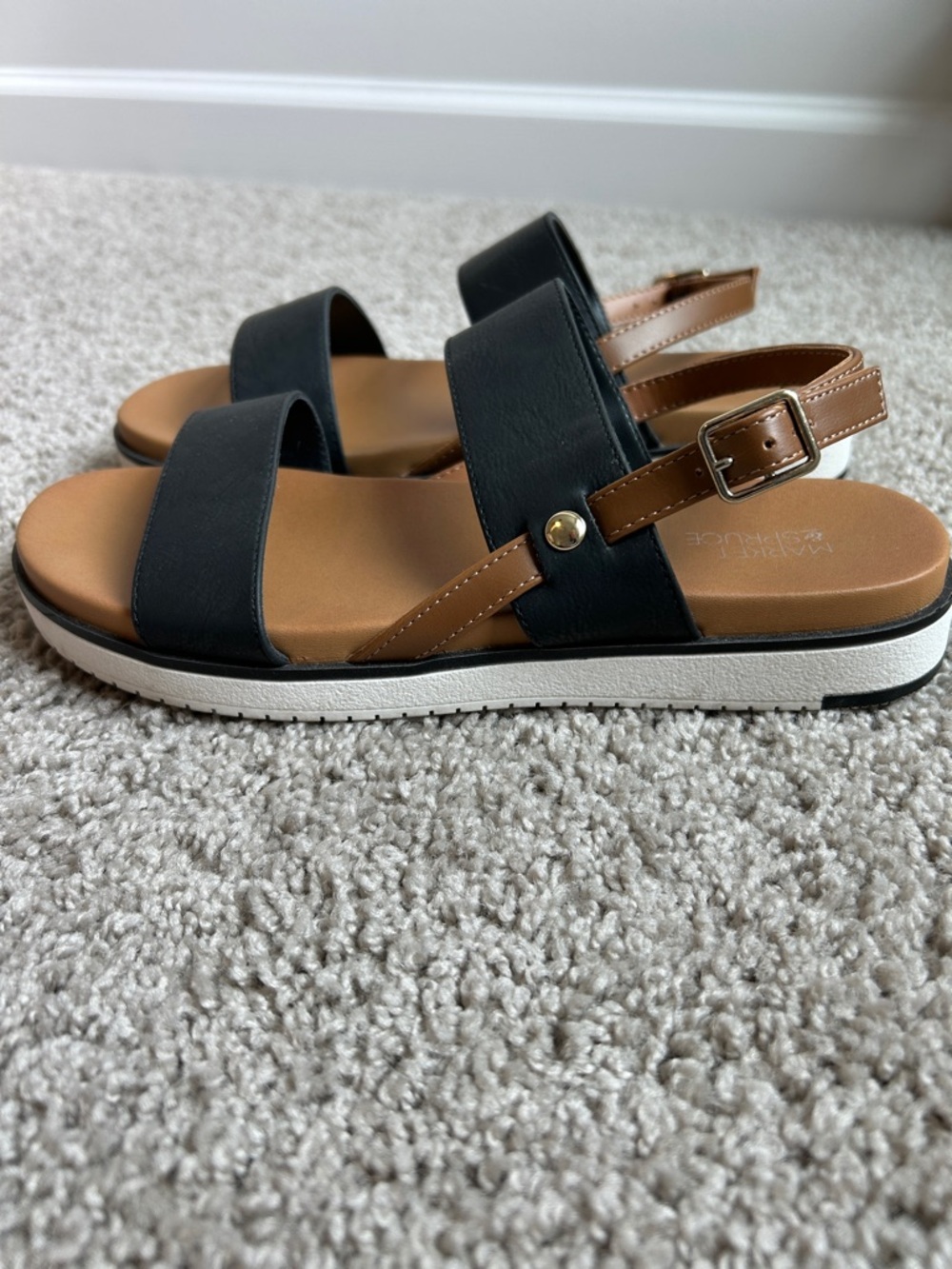 Black and brown sandals